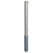 Stainless steel post |  89 mm | removable, self-engaging lockwith hot-dip galvanized ground socket part-no. 470.10 | with triangular locking mechanism acc. with DIN 3223 | with 1 eyelet